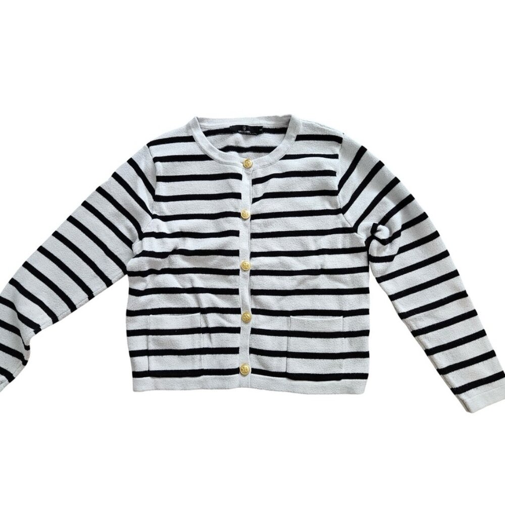 Lillusory Striped Black and White Cardigan